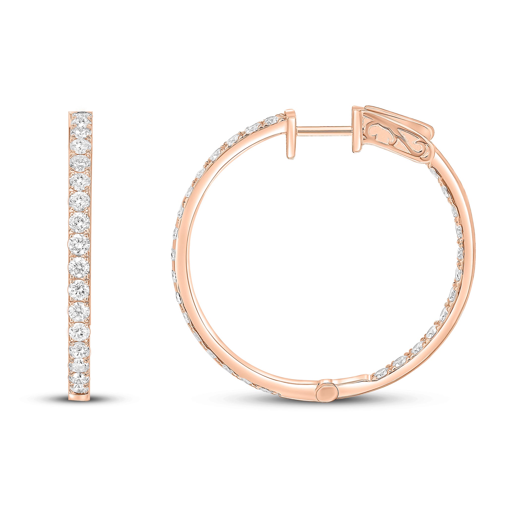 18rg Diamond Full Hoop Earrings