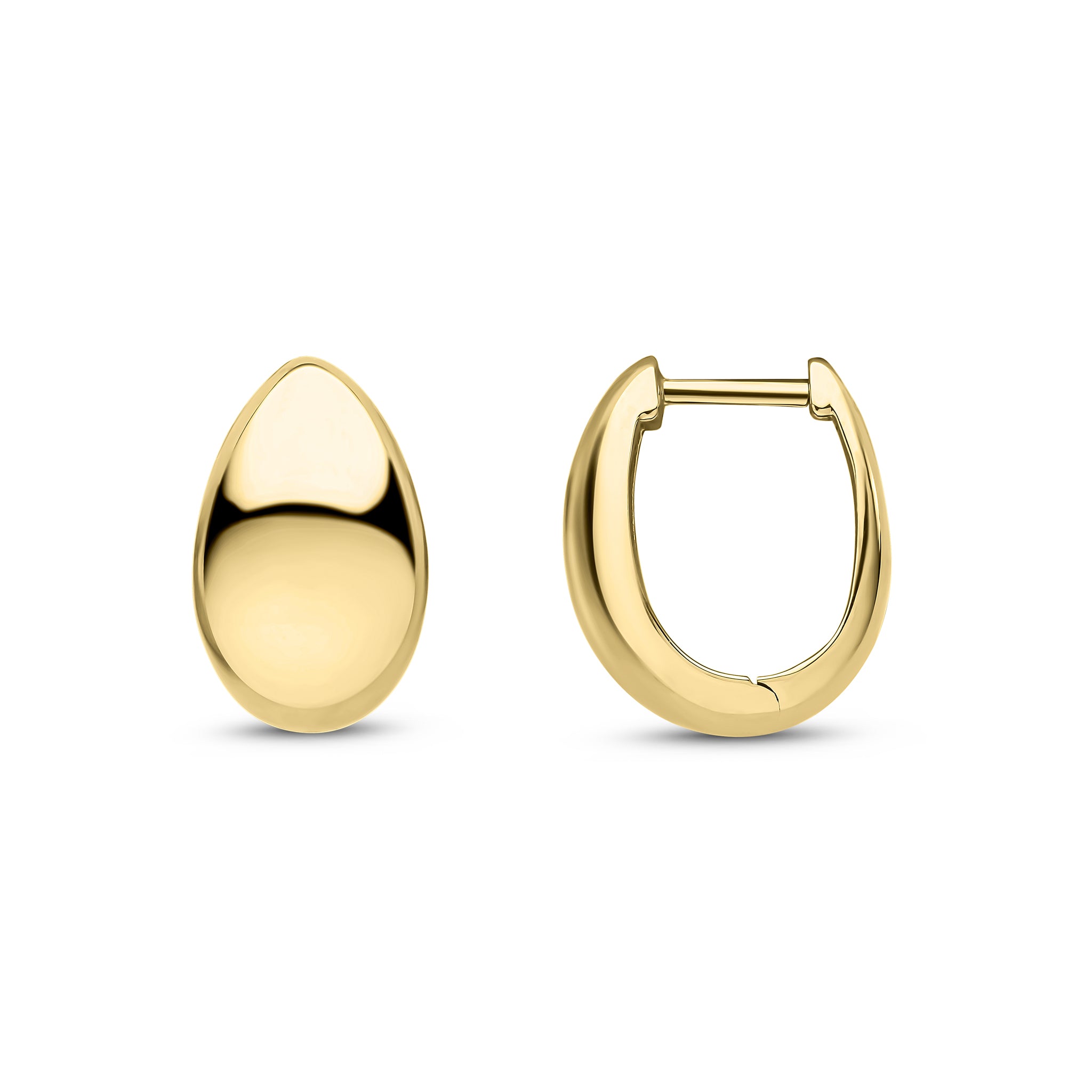 9ct Yellow Gold Polished Wide Tapered Hinged Huggy Earrings