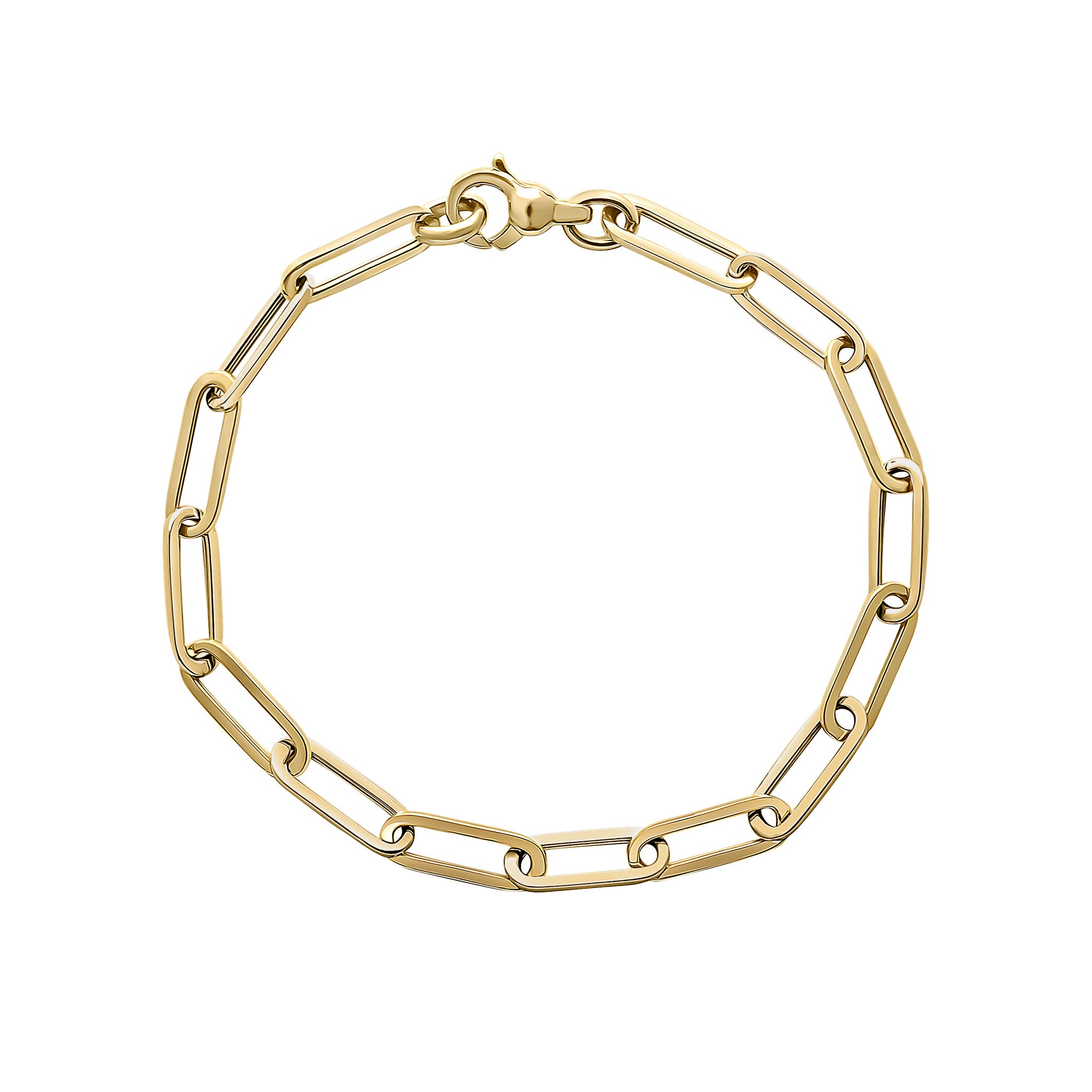 9ct Yellow Gold Oval Paperchain Link Bracelet