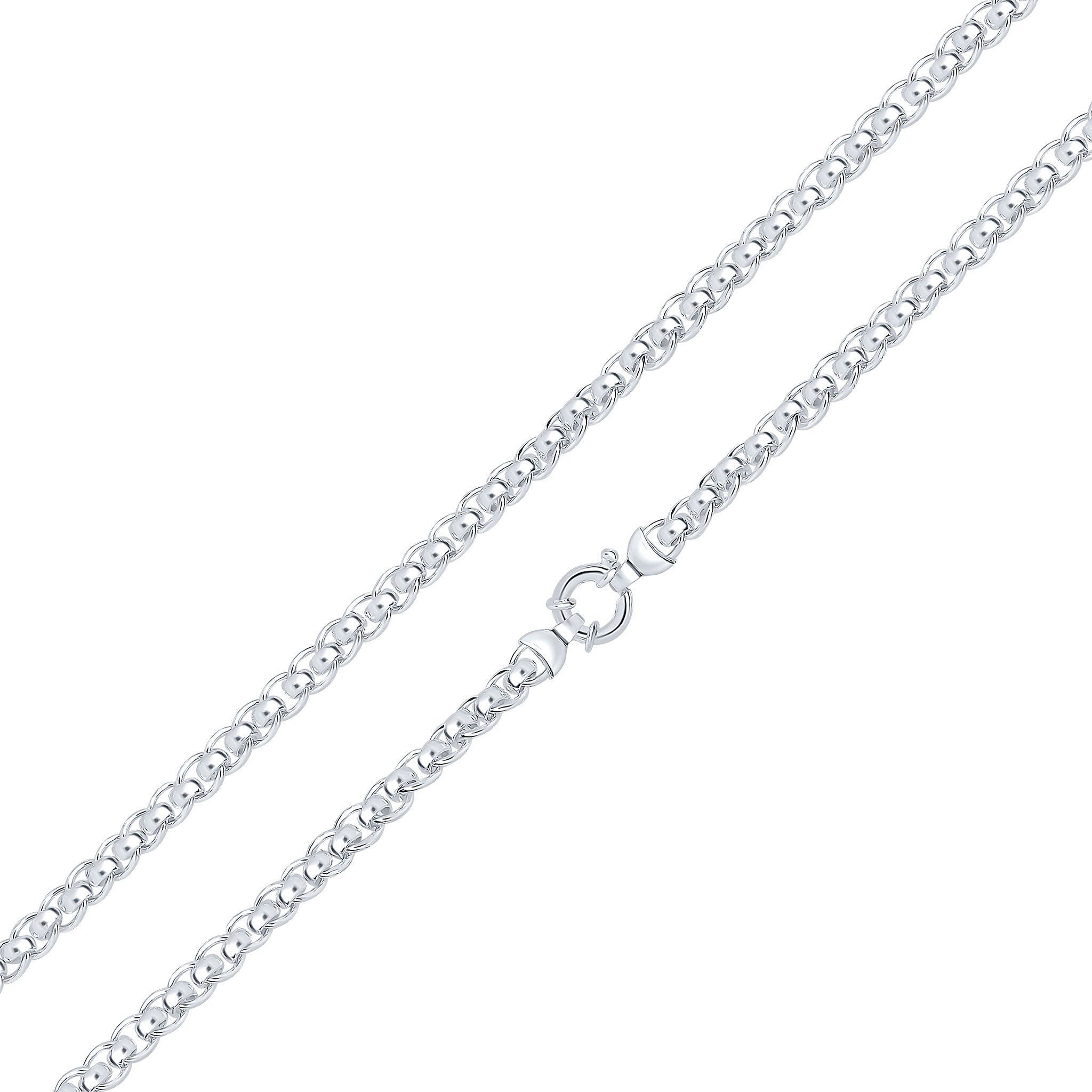 Silver 6.7mm Curb Rollerball 8" Bolt Ring