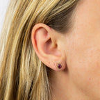 Elements Gold Teardrop Earrings with Precious Stone