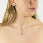 Elements Gold Teardrop Earrings with Precious Stone