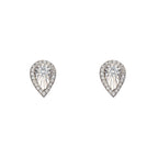 Elements Gold Diamond Cut Teardrop Stud Earrings with Diamond