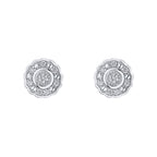 Elements Gold Bezel Set Diamond Cluster Stud Earrings