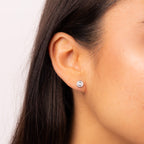Elements Gold Bezel Set Diamond Cluster Stud Earrings