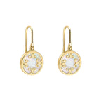 Elements Gold Mother Of Pearl Inlay Swirl Earrings
