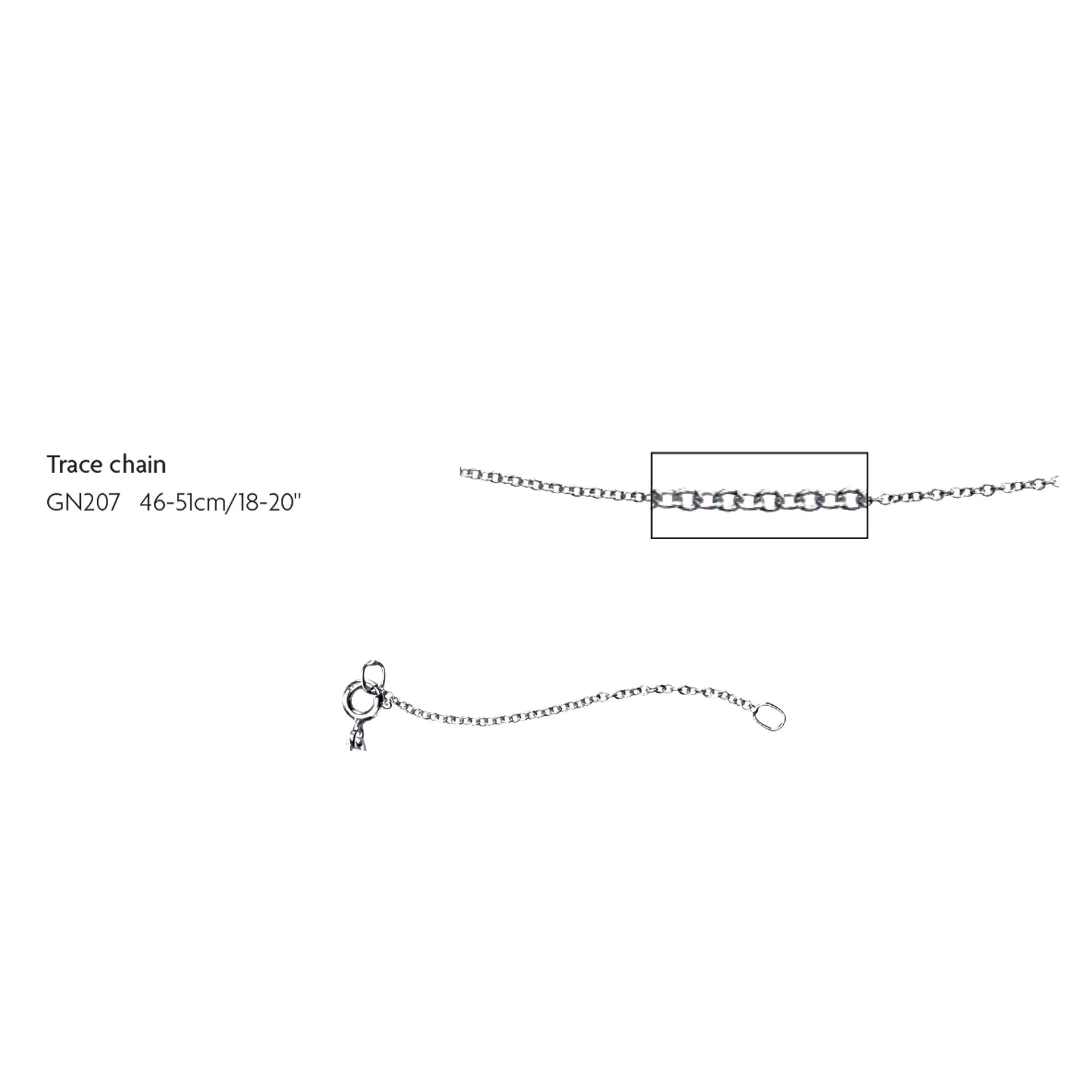 1.2mm Trace Chain 46cm-51cm in 9ct Gold