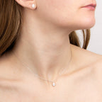 Elements Gold Diamond Cut Teardrop Stud Earrings with Diamond