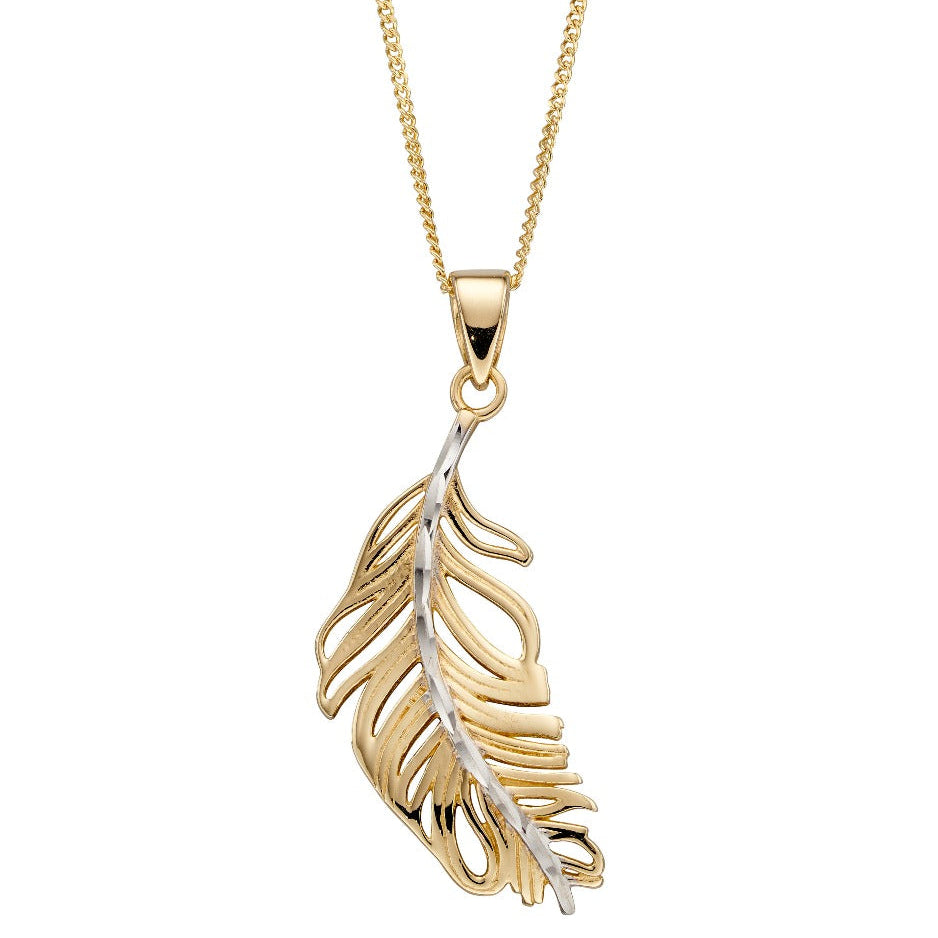 Elements Gold Feather Pendant