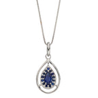 Elements Gold Cut Out Teardrop Pendant with Precious Stone