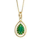Elements Gold Cut Out Teardrop Pendant with Precious Stone