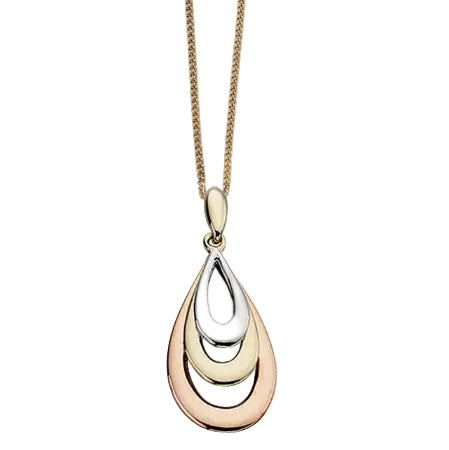 Elements Gold Tri-Metal Teardrop Pendant