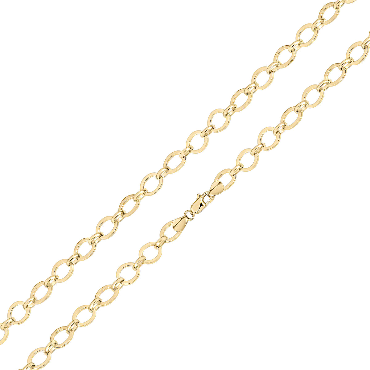 9ct Yellow Gold 7mm Square Flat Oval 7.5