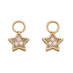 Elements Gold Star Shaped Diamond Hoop Earring Charms