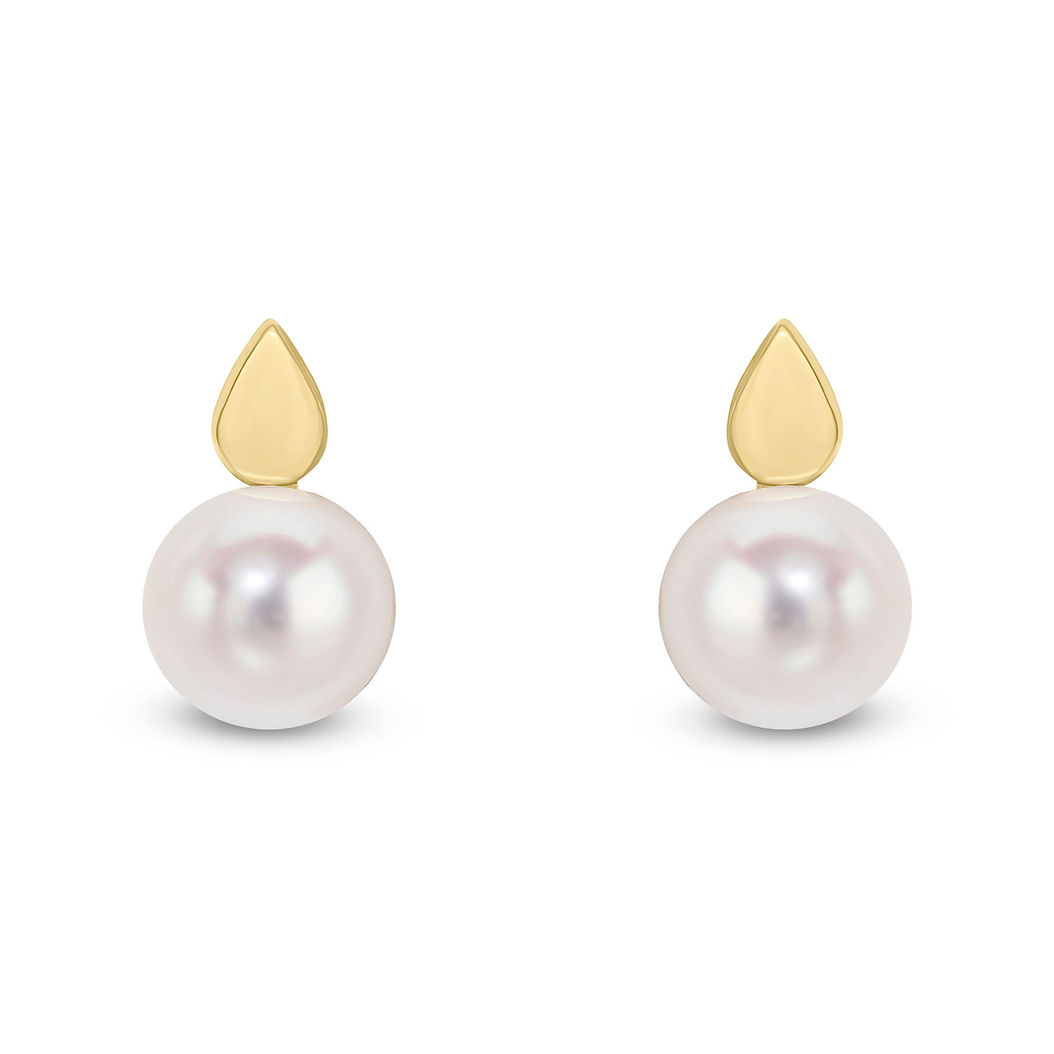 9ct Yellow Gold Polished pear shape Top And cultured freshwater pearl