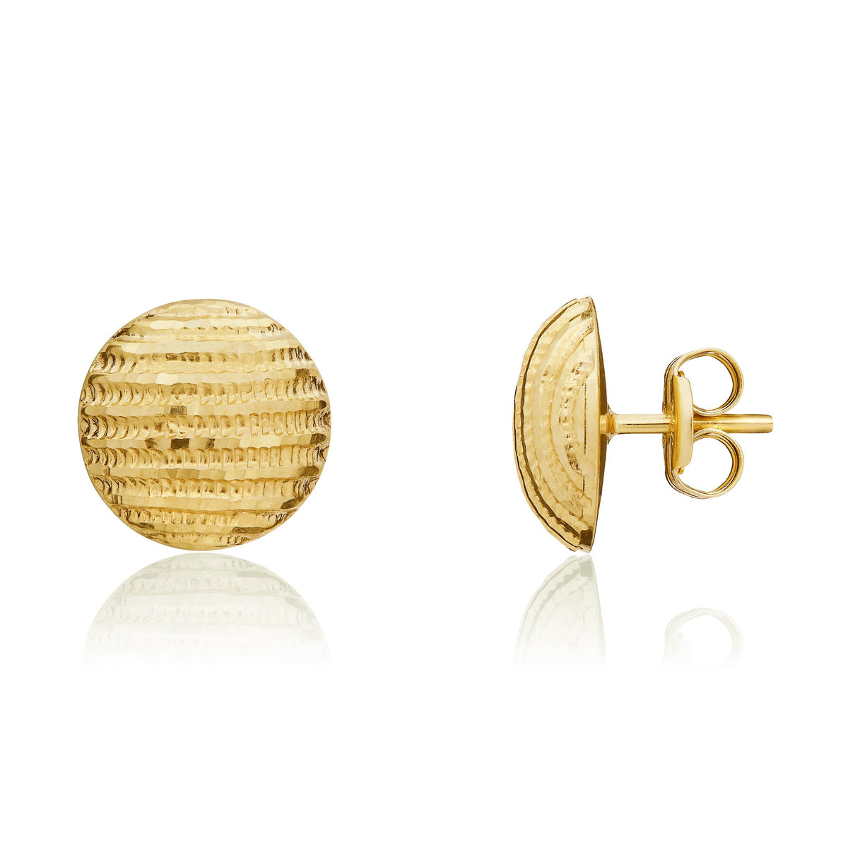 9ct Yellow Gold Dome Stud Earrings
