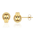 9ct Yellow Gold Knot Stud Earrings 10mm - view 1