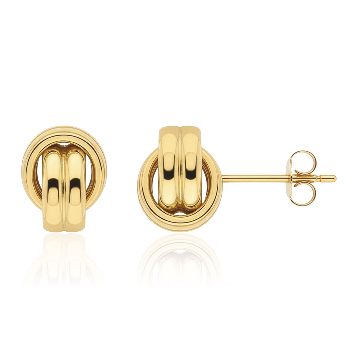 9ct Yellow Gold Knot Stud Earrings 10mm - view 1
