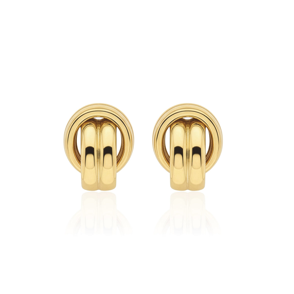 9ct Yellow Gold Knot Stud Earrings 10mm - view 2