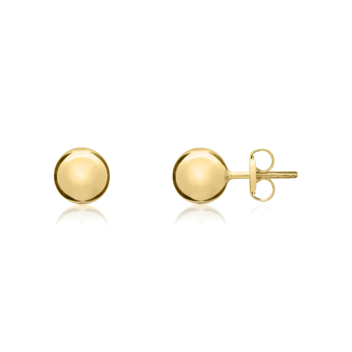 9ct Yellow Gold Polished Ball Stud Earrings 6mm