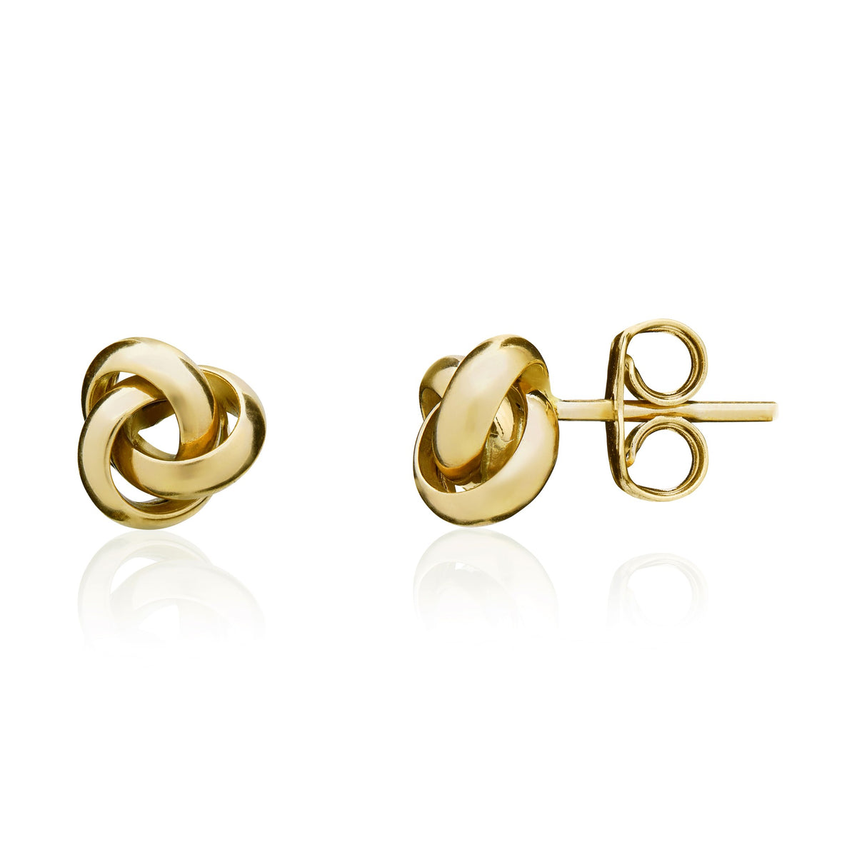 9ct Yellow Gold Polished Knot Stud Earrings