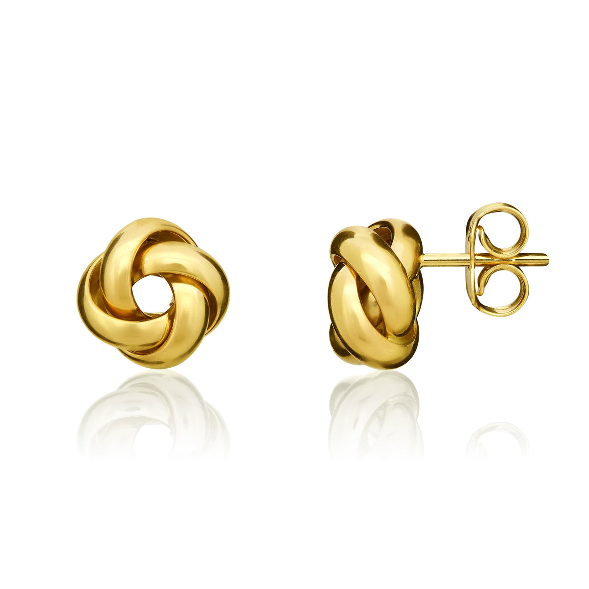 9ct Yellow Gold Polished 4 Strand Knot Stud Earrings