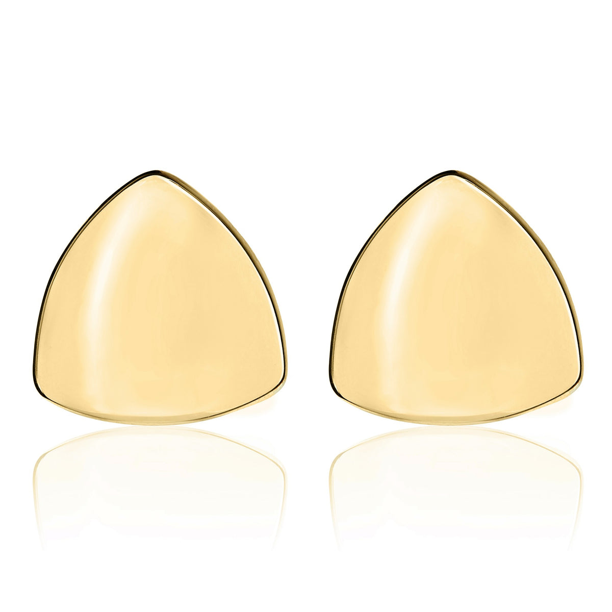 9ct Yellow Gold Polished Triangular Clip-On Earrings - view 2