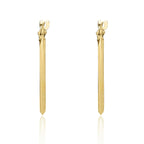 9 Carat Yellow Gold Beautifully Polished Flat Bevelled Oval Hoop Earrings - view 2