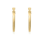 9ct Yellow Gold Square Tube Hoop Earrings - view 2