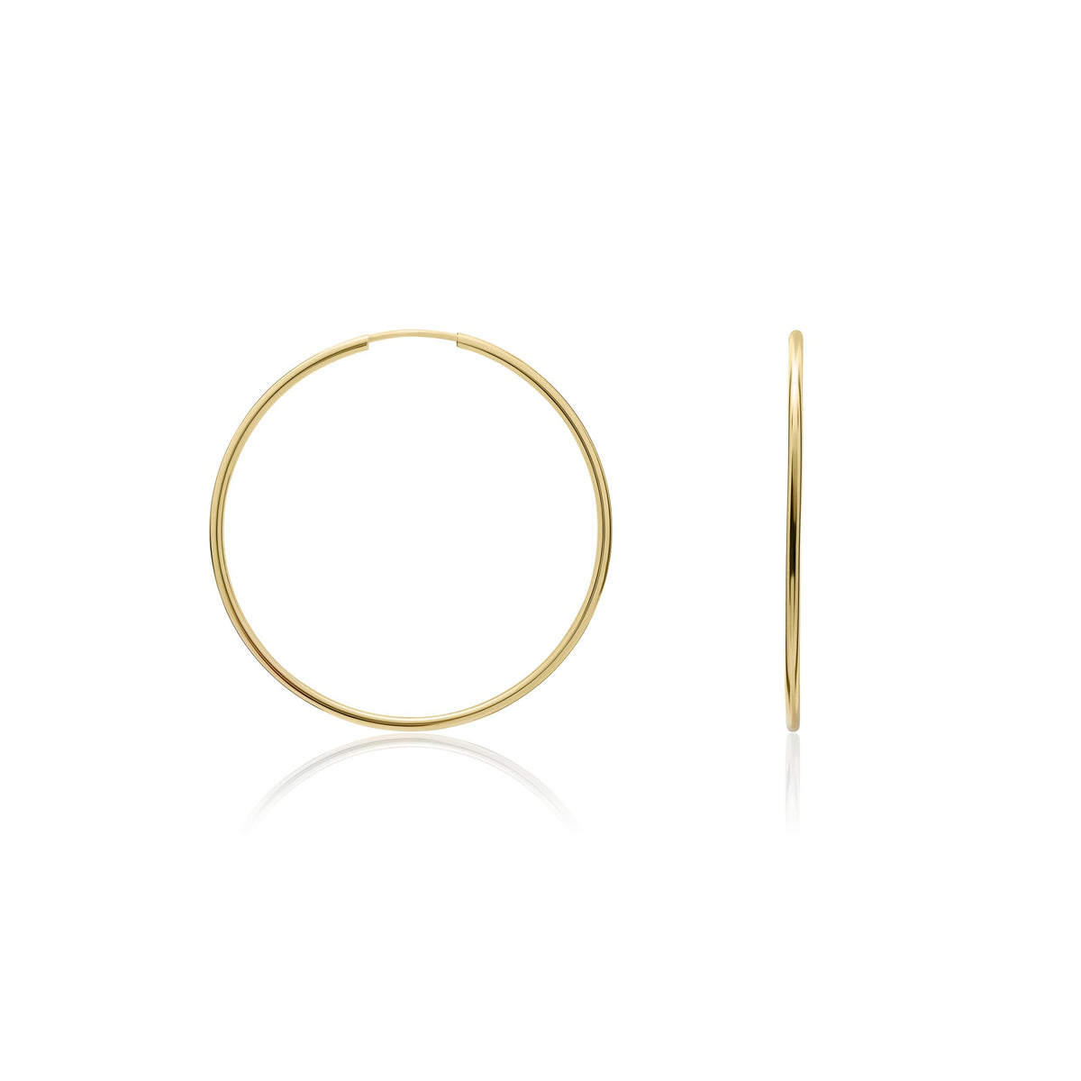 9ct Yellow Gold Thin Sleeper Hoop Earrings