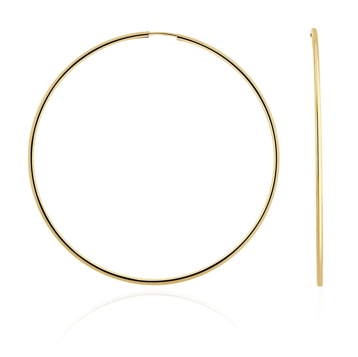 9ct Yellow Gold Thin Sleeper Hoop Earrings