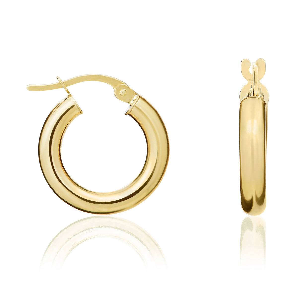 9ct Yellow Gold Round Hoop Earrings
