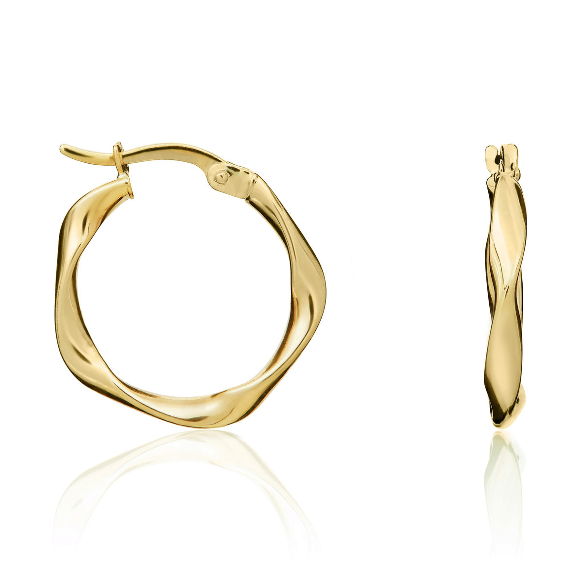 9ct Yellow Gold Round Hoop Earrings