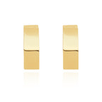 9ct Yellow Gold Hexagon Huggy Hoop Earrings - view 2