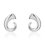9ct White Gold Tusk Stud Earrings - view 2