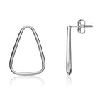 9ct White Gold Open Triangle Stud Earrings - view 1