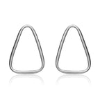 9ct White Gold Open Triangle Stud Earrings - view 2