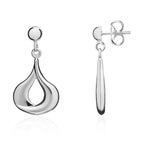 9ct White Gold Wide Pear Drop Earrings - view 1