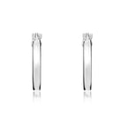 9ct White Gold Square Tube Hoop Earrings - view 2