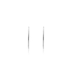 9ct White Gold Thin Sleeper Hoop Earrings - view 2