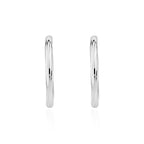 9ct White Gold Twist Hoop Earrings - view 2