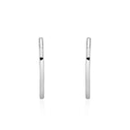 9ct White Gold Round Tube Heart Hoop Earrings - view 2