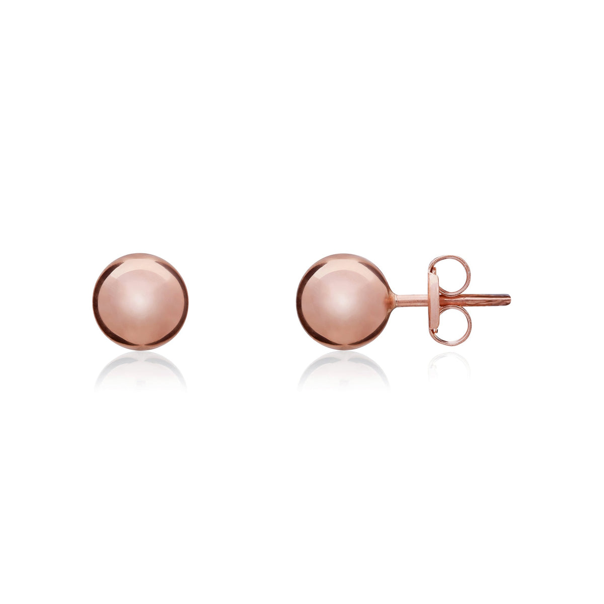9ct Rose Gold Polished Ball Stud Earrings 4mm