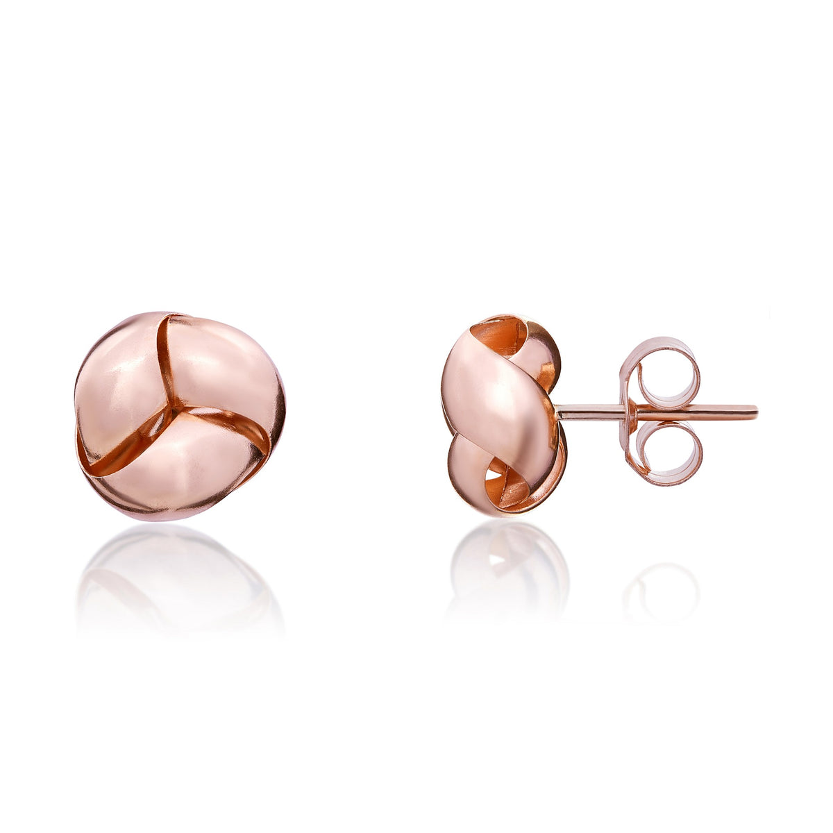 9ct Rose Gold Polished Knot Stud Earrings