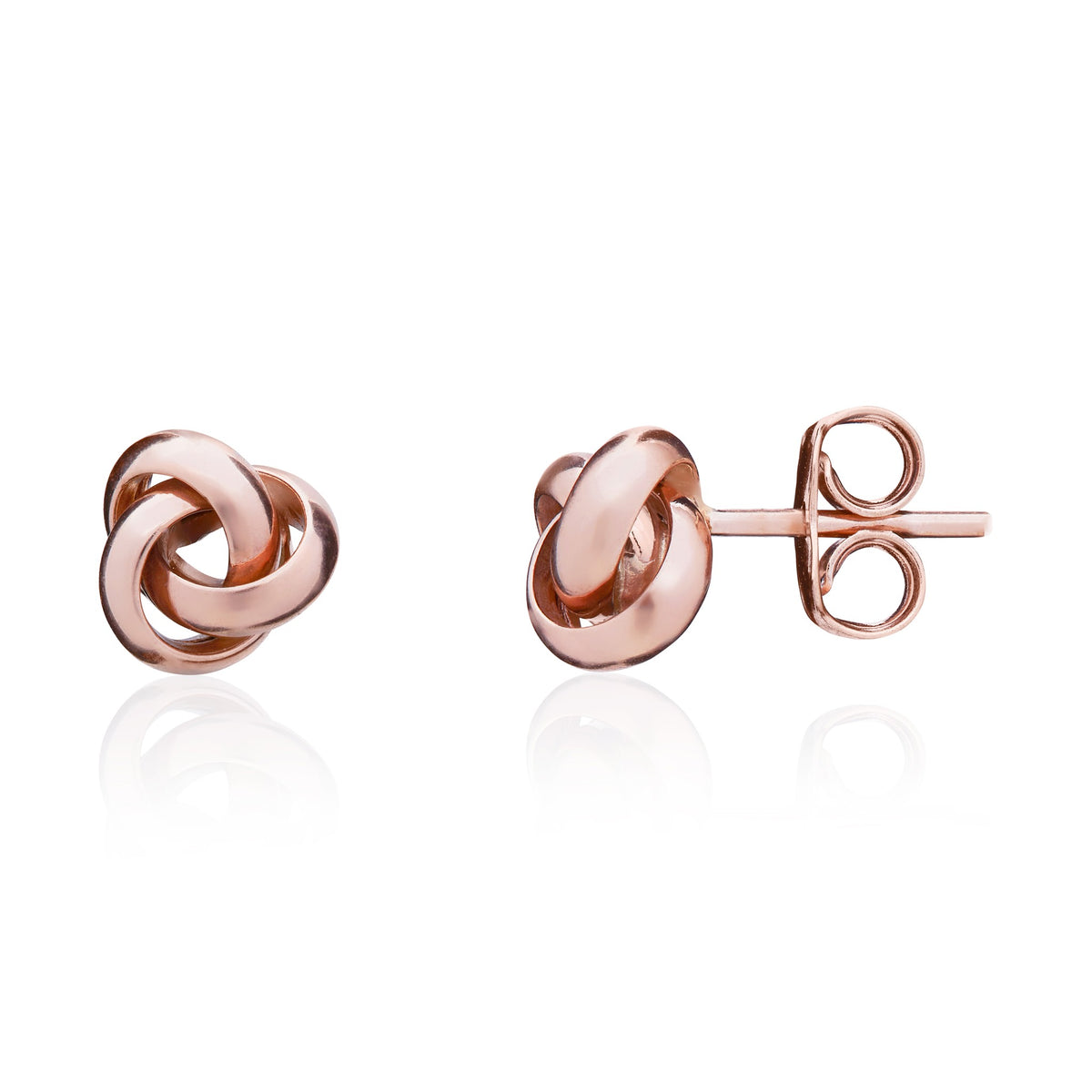 9ct Rose Gold Polished Knot Stud Earrings
