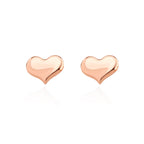 9ct Rose Gold Polished Curve Heart Stud Earrings - view 2