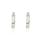 9ct Two Tone White Yellow Gold Screws Design Hoop Earrings 14.5mm - view 3