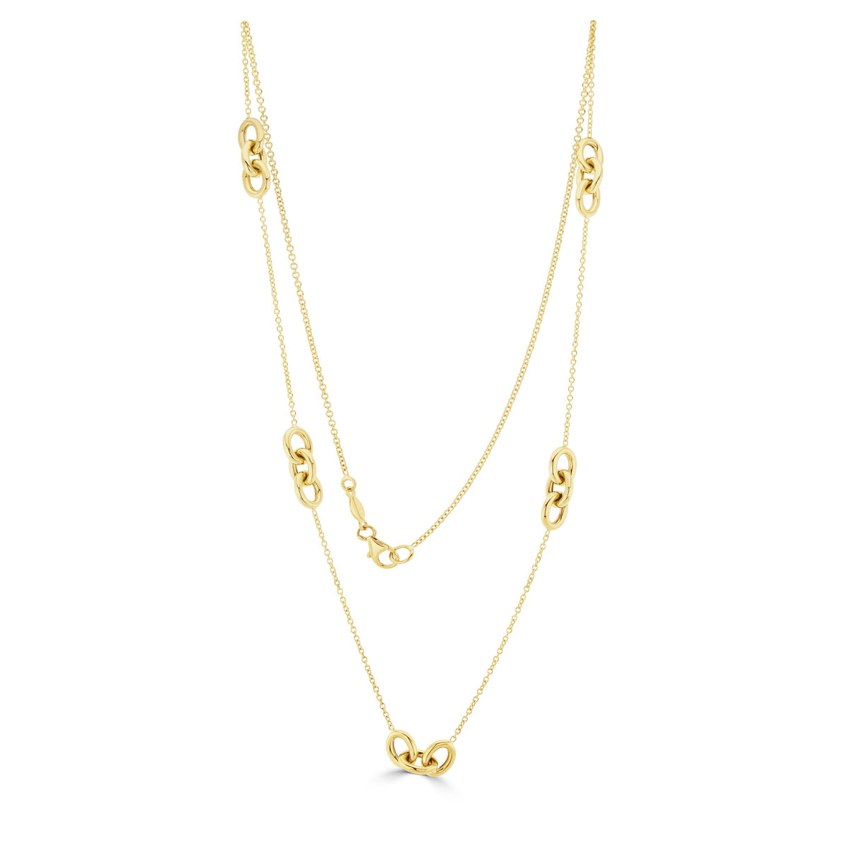9ct Yellow Gold Oval Links & Chain Necklace 18"