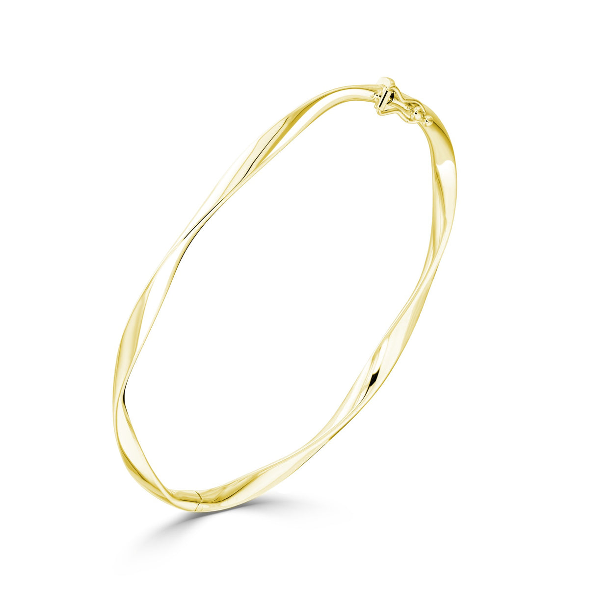 9ct Yellow Gold Loose Twist Solid Bangle