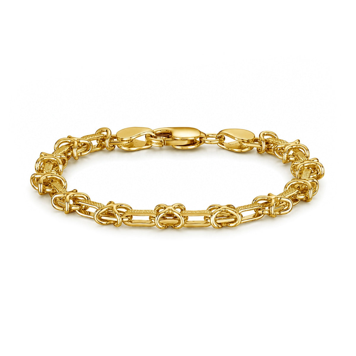 18ct Vermeil Textured Kiss Bracelet, 7.5 inch